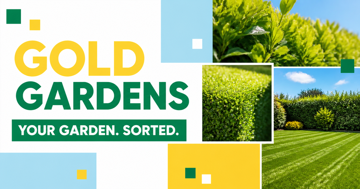 Gold Gardens — Your garden. Sorted. Bright garden-care brand artwork